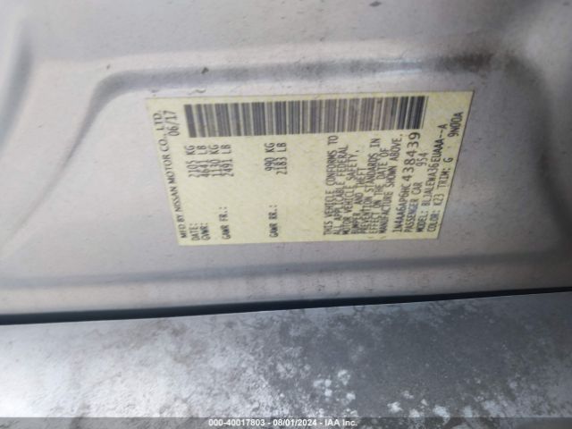 1N4AA6AP6HC438439 Nissan Maxima 3.5 Sl
