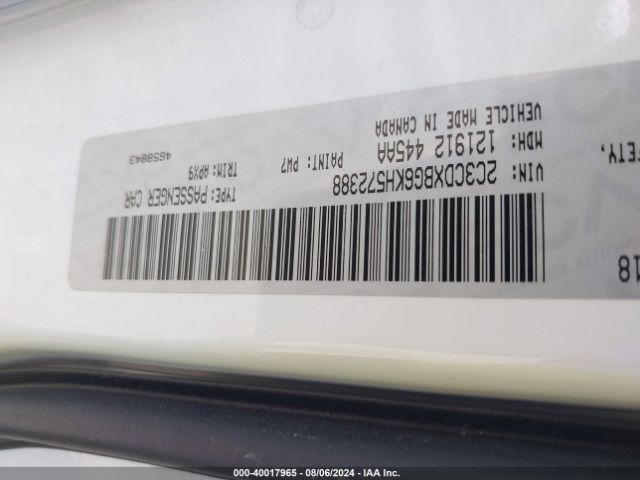 2C3CDXBG6KH572388 Dodge Charger Sxt Rwd