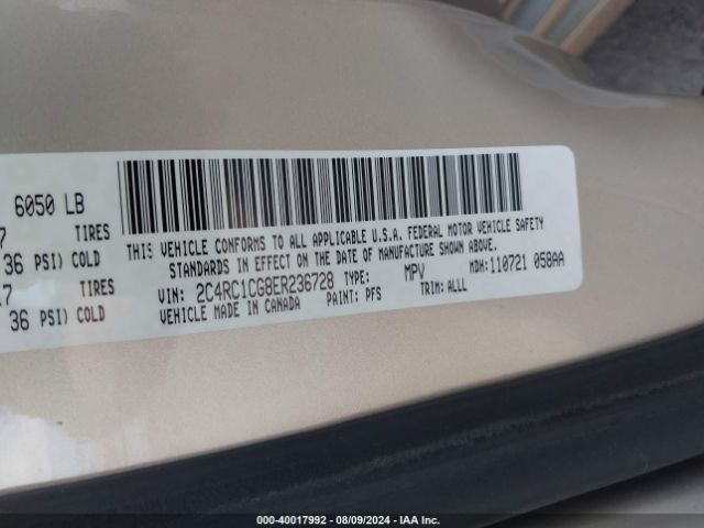 2C4RC1CG8ER236728 Chrysler Town & Country Touring-l