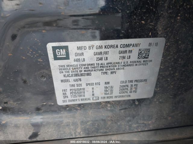 KL4CJESB5LB031883 Buick Encore Awd Preferred