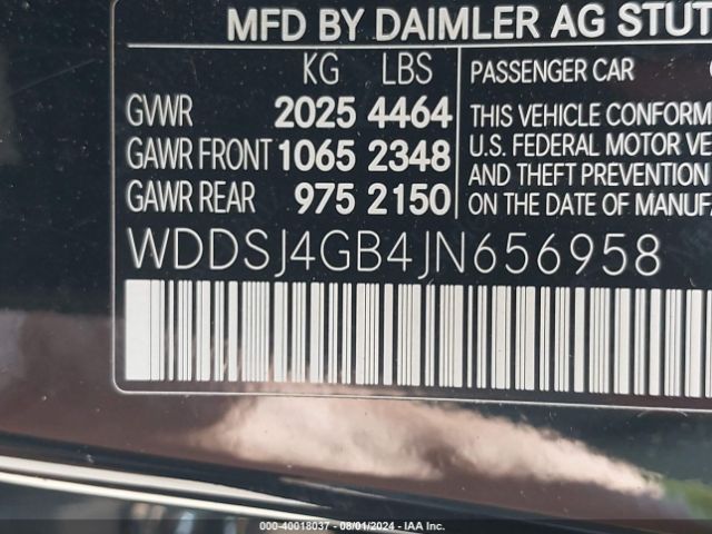 WDDSJ4GB4JN656958 Mercedes-Benz CLA 250 4MATIC