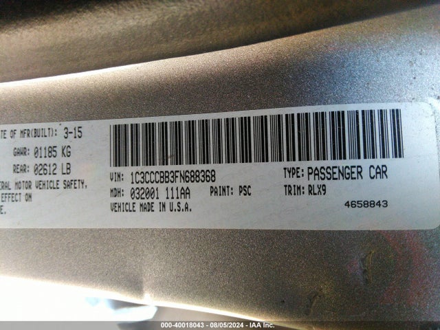 Chrysler 200 S 2015 1C3CCCBB3FN688368 Image 9