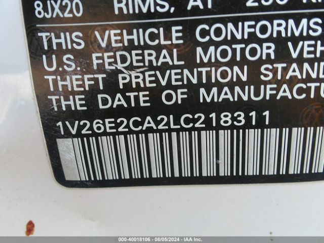 1V26E2CA2LC218311 Volkswagen Atlas Cross Sport 3.6l V6 Se W/technology/3.6l V6 Se W/technology R-line