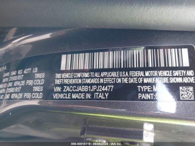 ZACCJABB1JPJ24477 Jeep Renegade Latitude Fwd