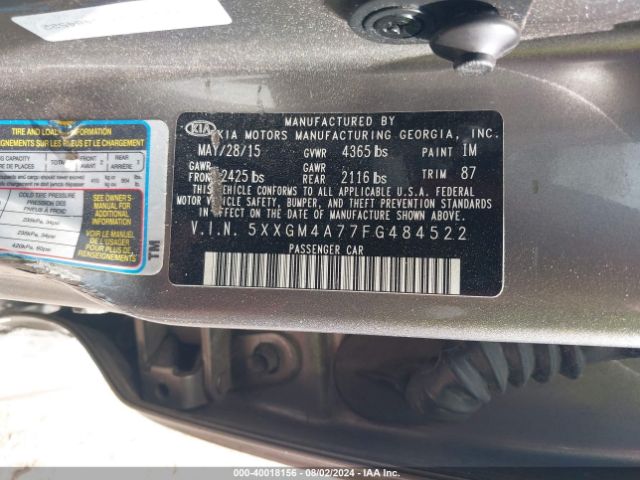 5XXGM4A77FG484522 KIA Optima Lx