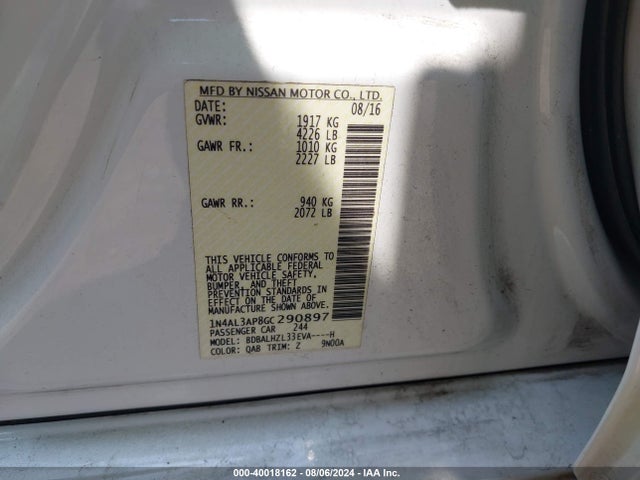 Nissan Altima 2.5 Sr 2016 1N4AL3AP8GC290897 Image 9