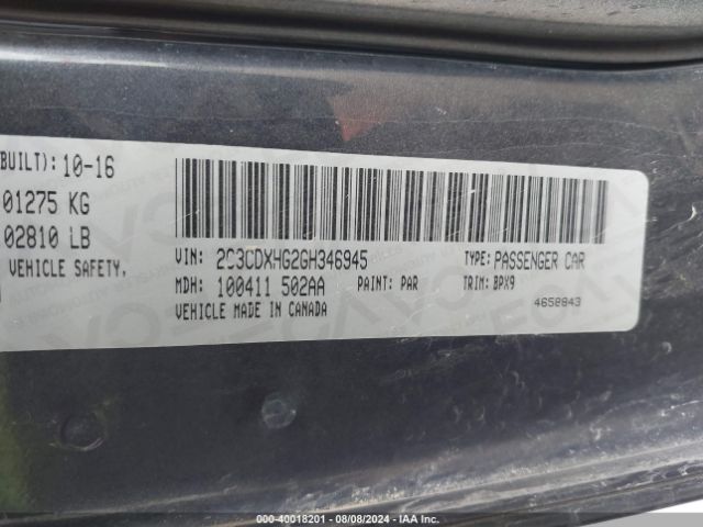 2C3CDXHG2GH346945 Dodge Charger Sxt