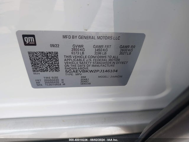 5GAEVBKW2PJ146104 Buick Enclave Premium Awd