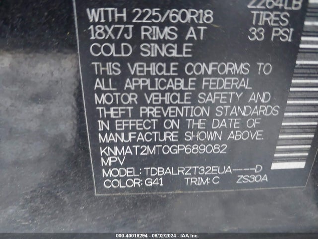 Nissan Rogue Sl 2016 KNMAT2MT0GP689082 Image 9