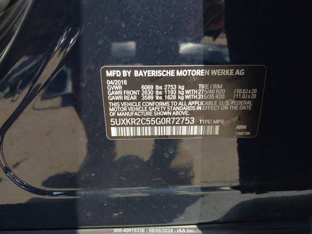 5UXKR2C55G0R72753 BMW X5 Sdrive35i