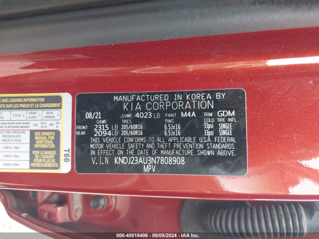 KIA SOUL LX 2022 KNDJ23AU3N7808908 Image 9