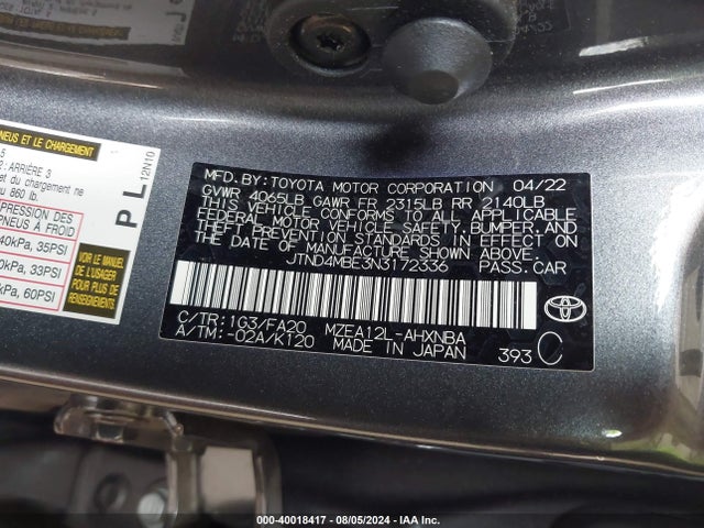 Toyota COROLLA SE 2022 JTND4MBE3N3172336 Image 9
