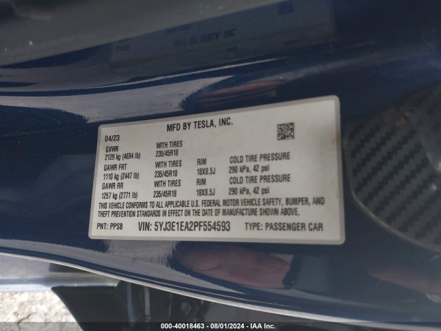 2023 TESLA MODEL 3 5YJ3E1EA2PF554593 Photo 8