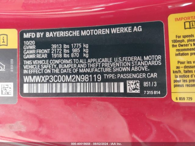 WMWXP3C00M2N98119 Mini Se Hardtop Cooper