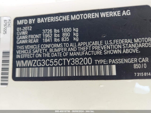 2012 MINI COOPER S CLUBMAN WMWZG3C55CTY38200 Photo 8