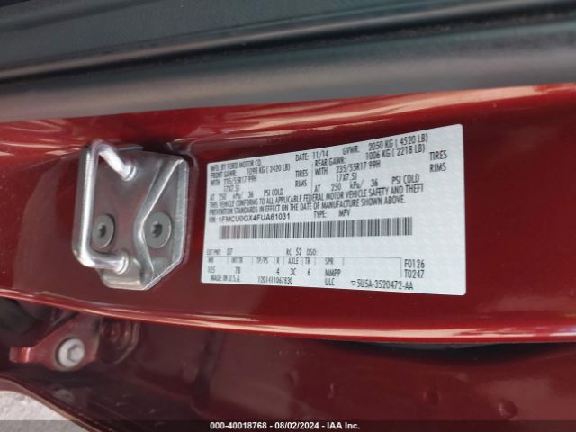 1FMCU0GX4FUA61031 Ford ESCAPE SE