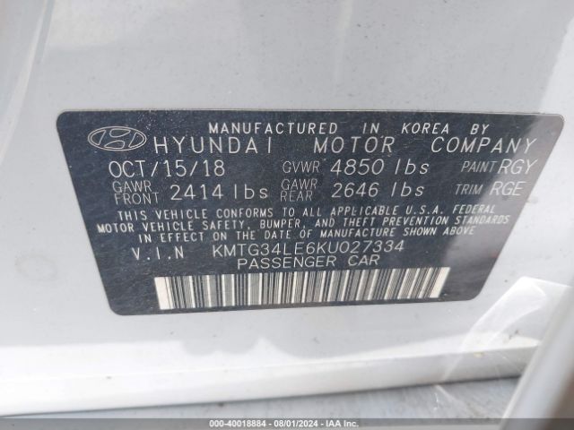 KMTG34LE6KU027334 Genesis G70 3.3t Advanced