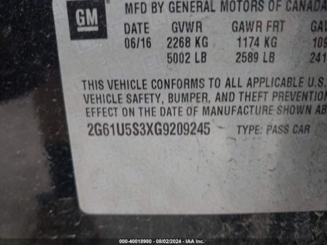 2G61U5S3XG9209245 Cadillac Xts W20 Livery Package