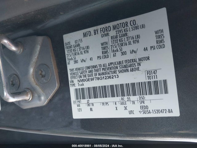 Ford Transit Connect Xlt 2016 NM0GE9F78G1236213 Image 9