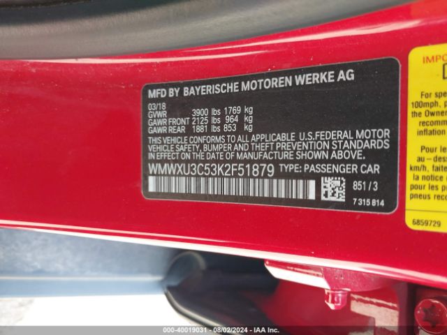 WMWXU3C53K2F51879 Mini Hardtop Cooper S