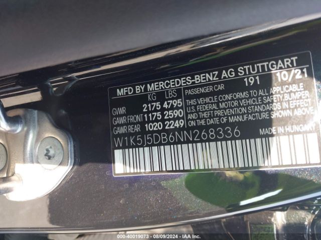W1K5J5DB6NN268336 Mercedes-Benz Amg Cla 45 4matic
