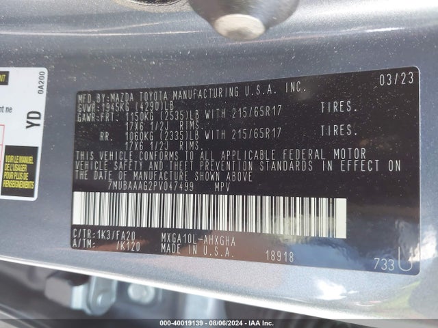 Toyota Corolla Cross Le 2023 7MUBAAAG2PV047499 Image 9