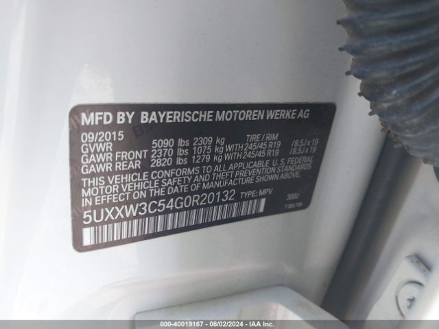 5UXXW3C54G0R20132 BMW X4 Xdrive28i