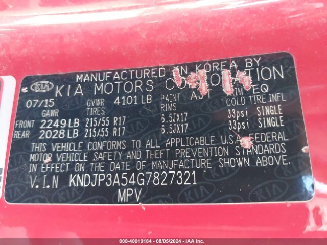 KNDJP3A54G7827321 KIA SOUL +