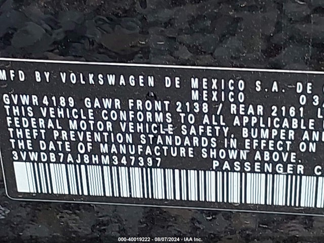 Volkswagen Jetta 1.4t Se 2017 3VWDB7AJ8HM347397 Image 9