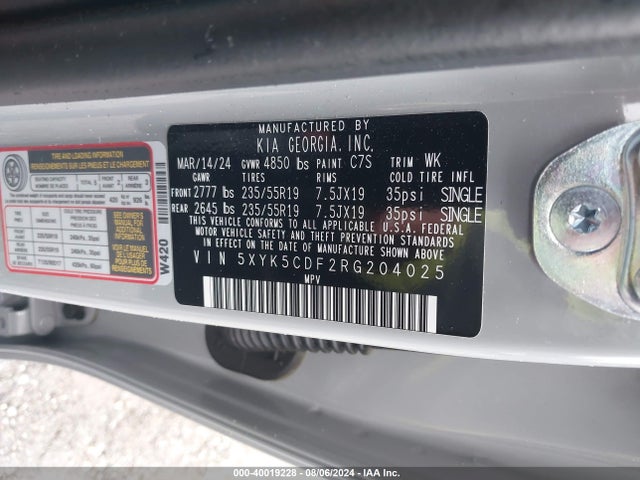 5XYK5CDF2RG204025 KIA Sportage Sx-prestige