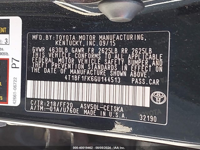Toyota CAMRY SE 2016 4T1BF1FK6GU144513 Image 9