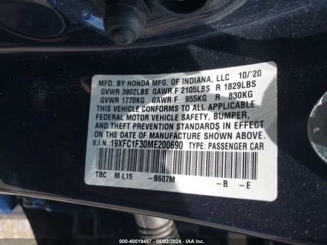 19XFC1F30ME200690 Honda CIVIC EX