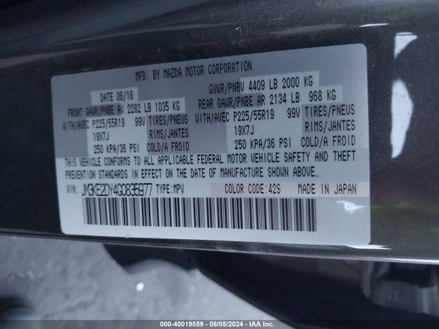 JM3KE2DY4G0835977 Mazda Cx-5 Grand Touring