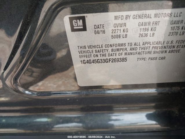 1G4G45G33GF269385 Buick Lacrosse Sport Touring