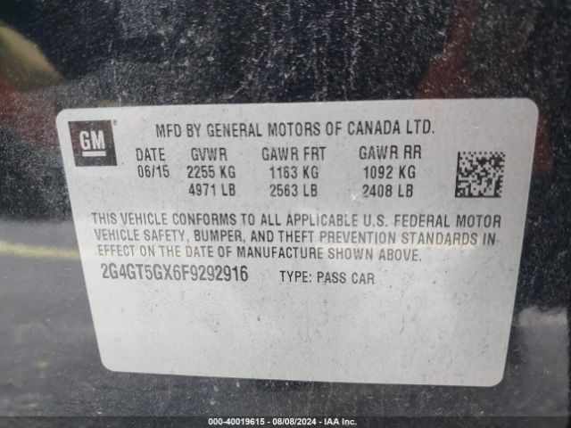 2G4GT5GX6F9292916 Buick REGAL GS