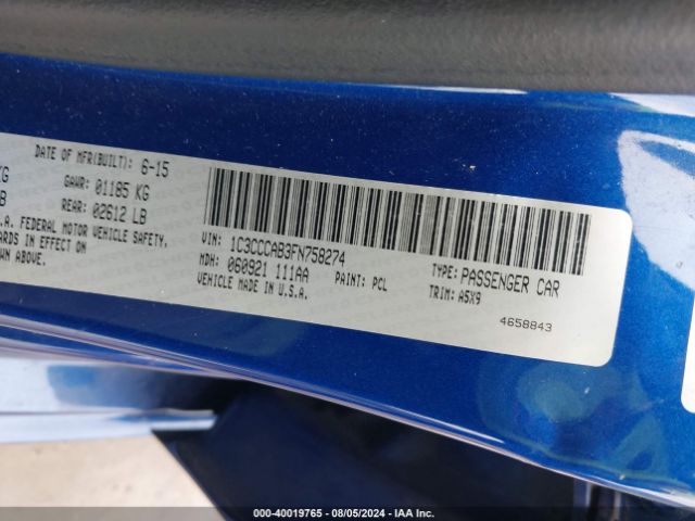 1C3CCCAB3FN758274 Chrysler 200 Limited