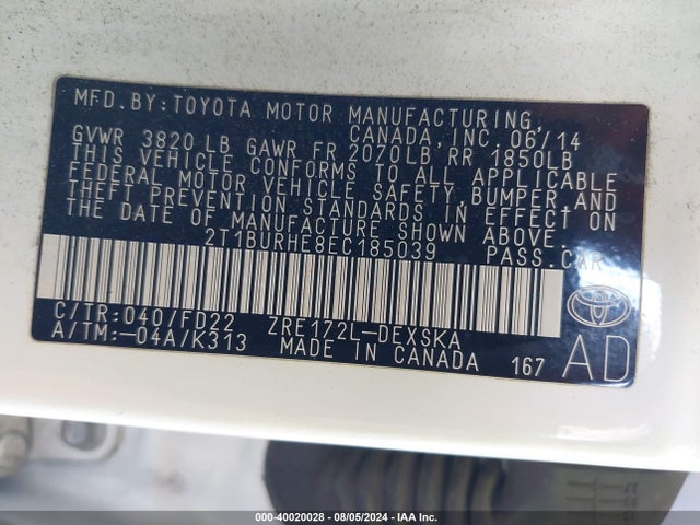 Toyota Corolla S Plus 2014 2T1BURHE8EC185039 Image 9