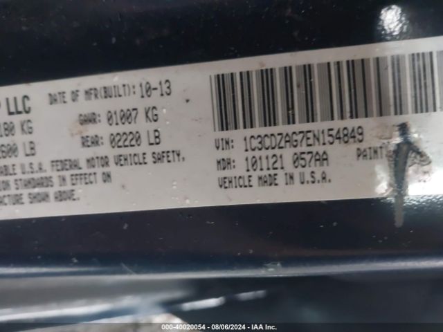 1C3CDZAG7EN154849 Dodge AVENGER SE