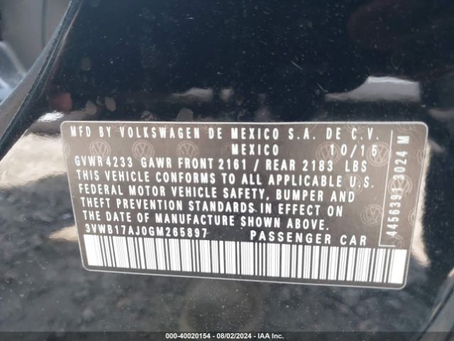3VWB17AJ0GM265897 Volkswagen Jetta 1.8t Sport