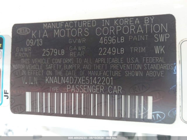 KIA Cadenza Limited 2014 KNALN4D7XE5142201 Image 9