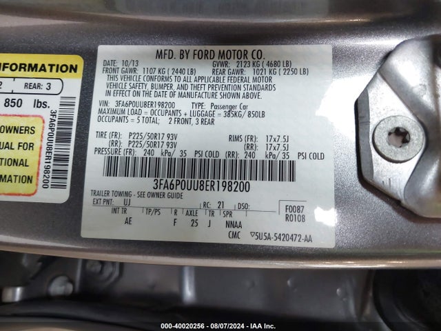 Ford Fusion Hybrid S 2014 3FA6P0UU8ER198200 Image 9