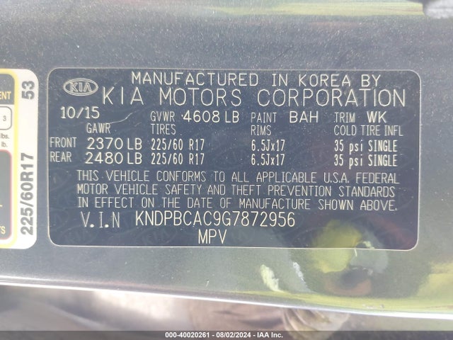 KIA Sportage Lx 2016 KNDPBCAC9G7872956 Image 8