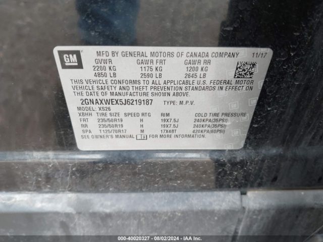 2GNAXWEX5J6219187 Chevrolet Equinox Premier