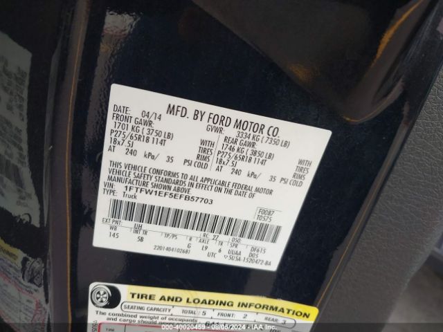 1FTFW1EF5EFB57703 Ford F-150 Fx4