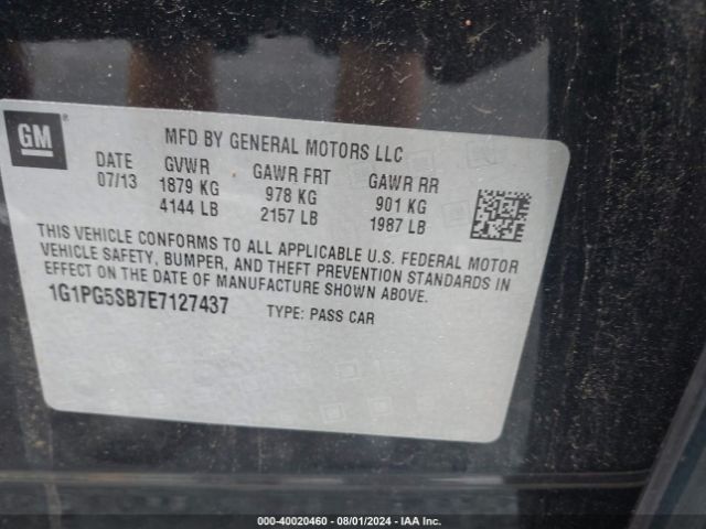 1G1PG5SB7E7127437 Chevrolet CRUZE LTZ