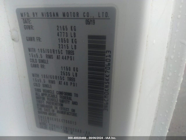 Nissan Nv200 S 2019 3N6CM0KN5KK706013 Image 9