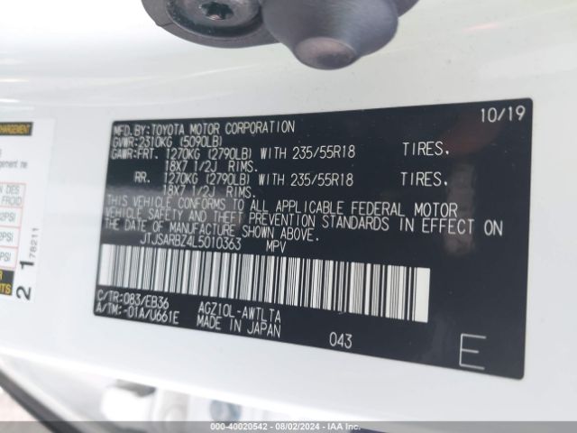 JTJSARBZ4L5010363 Lexus Nx 300 F Sport