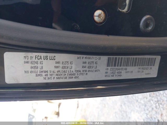 40020615 :رقم المزاد ، 2C3CDZBT8KH556878 vin ، 2019 Dodge Challenger R/t مزاد بيع