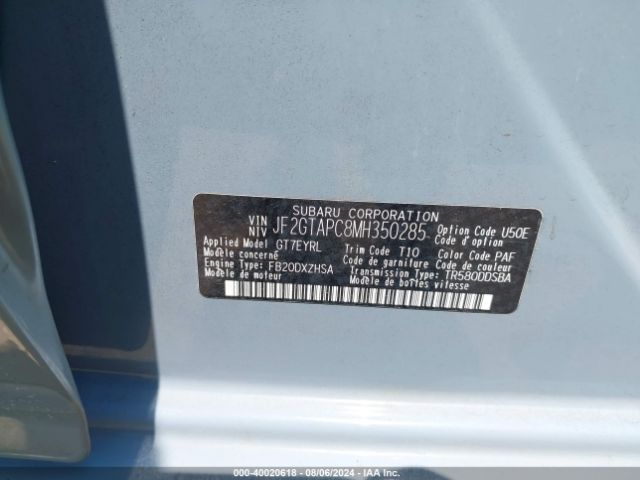 JF2GTAPC8MH350285 Subaru Crosstrek Premium