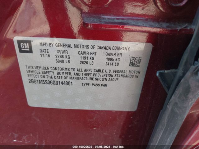 2G61M5S36G9144801 Cadillac Xts Luxury Collection